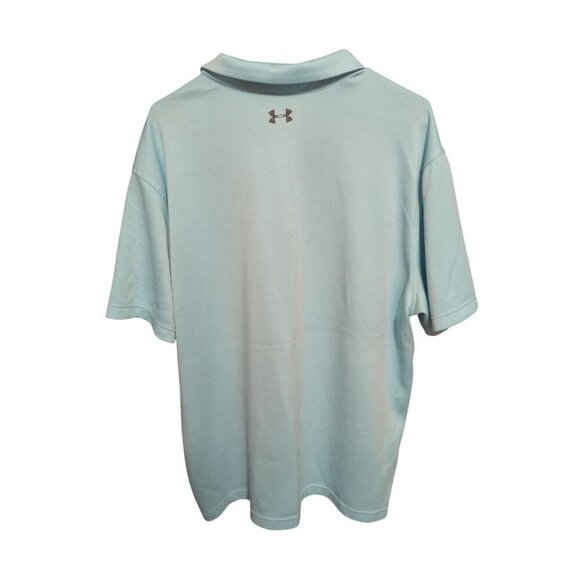 Under Armour Sky Blue Mens Polo Short Sleeve Shirt Size 2XL Loose Fit Heatgear - Picture 5 of 14